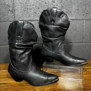 Acme Women’s Black Leather Western Boots Slouchy Mid Calf Size 10